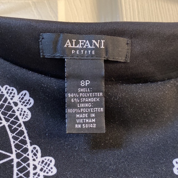 Alfani Petite short sleeve black and white dress - Picture 8 of 12